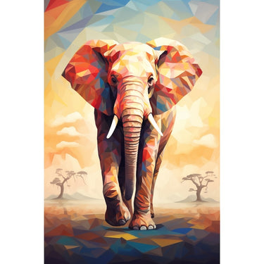 Geometric Elephant Canvas